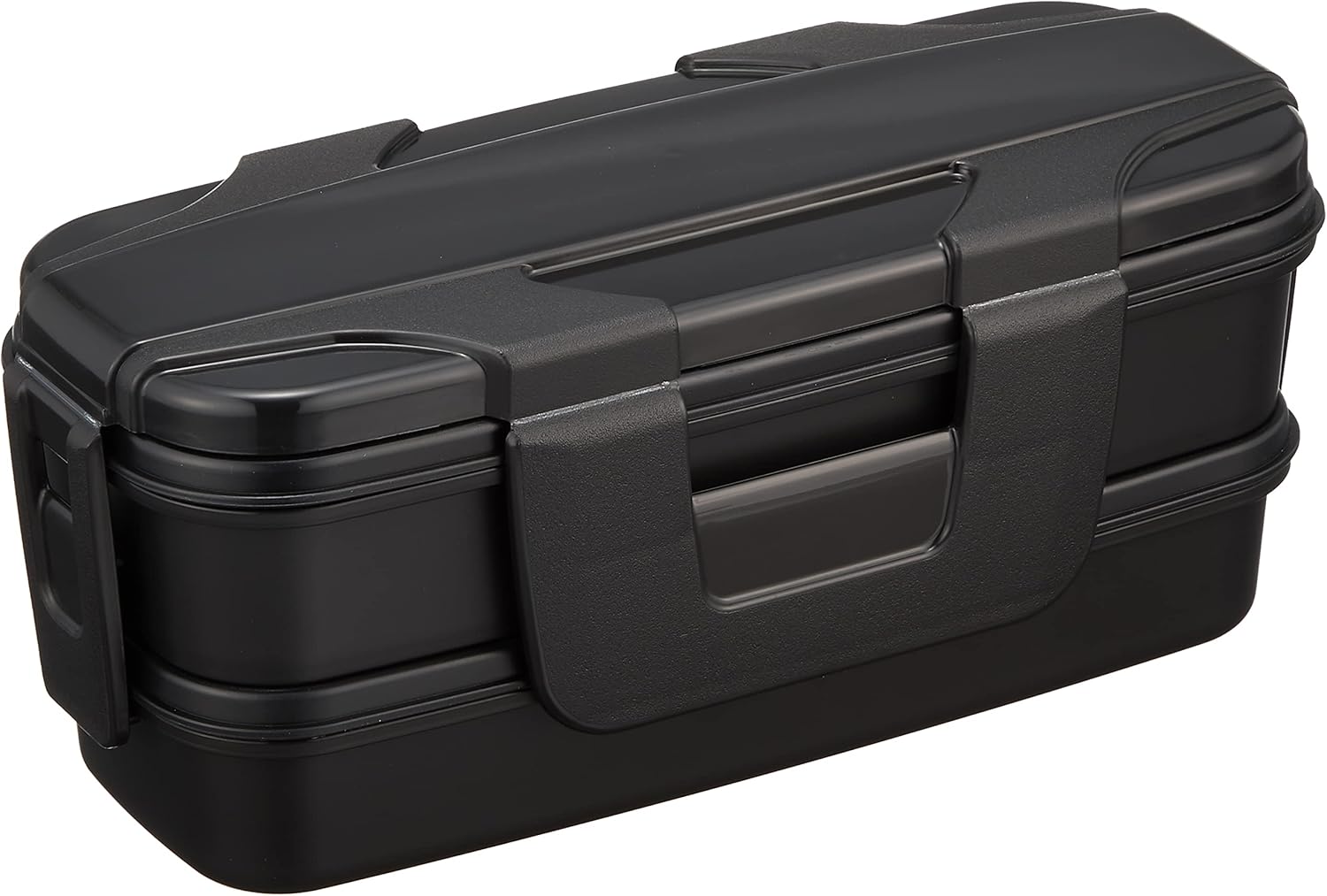 OSK BLW-26H Men's 2-Tier Lunch Box, Lock Four, 16.9 fl oz (510 ml) + 15.3 fl oz (440 ml), 4 Lock / Partition Not Included, Easy to Clean, Silver Ion, Made in Japan, Dishwasher Safe