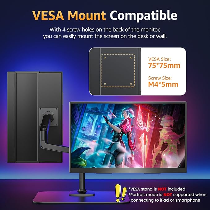 Monitor Portátil 18.5 Pulgadas FHD IPS miniatura 6