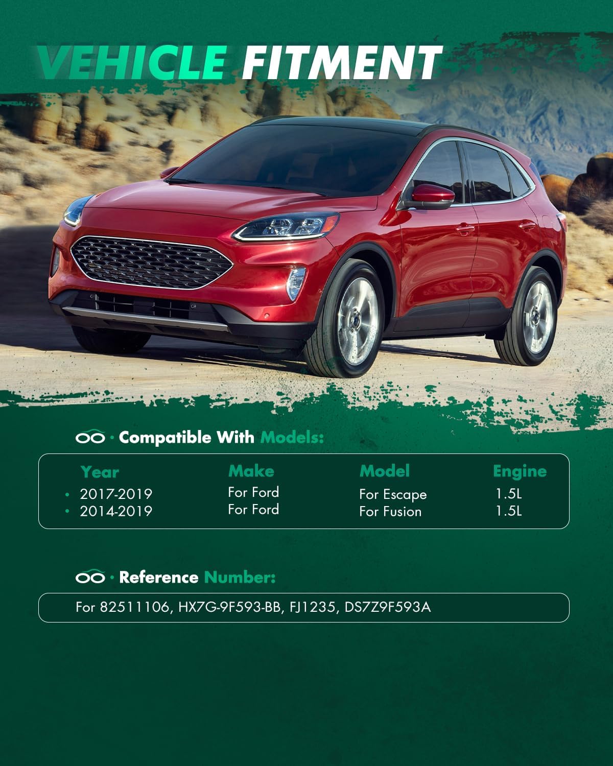 SCITOO 4Pcs 6 Holes Fuel Injectors fit for Ford for Escape for 2017 2018 2019, for Ford for Fusion for 2014 2015 2016 2017 2018 2019, 82511106 HX7G-9F593-BB FJ1235 DS7Z9F593A