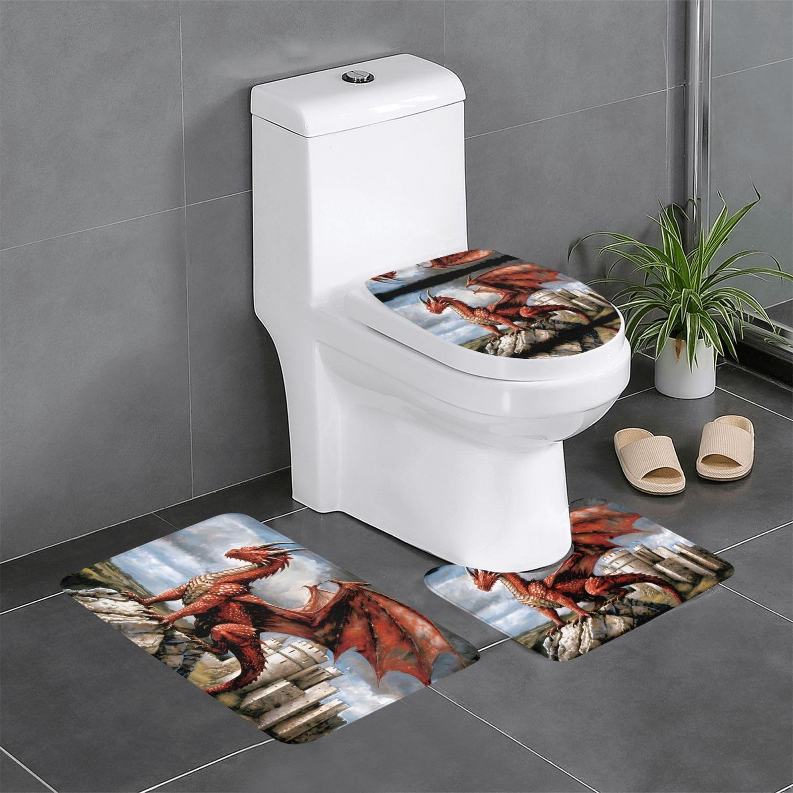 Tapis de salle de bain antidérapants rectangulaire et U pour sécuriser les sols humides