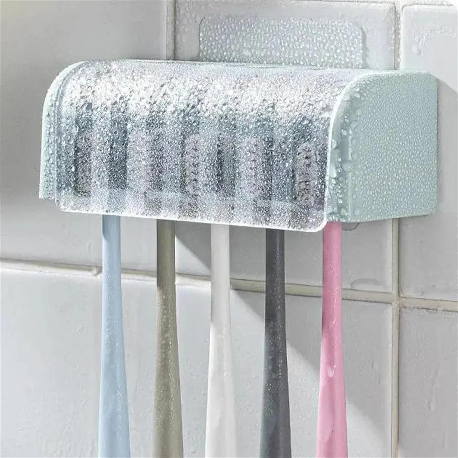 Portacepillos De Dientes De Pared Frosted Plastic Adhesive Toothbrush Holder