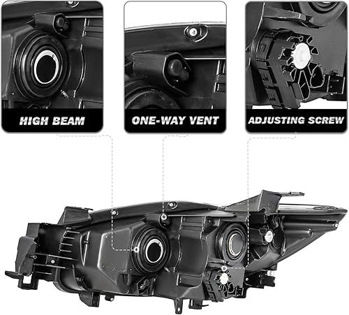 Miniatura 5 de SOCKIR Conjunto de faros delanteros para Mazda CX-5 2013-2016, proyector halógeno de fábrica de repuesto para faros delanteros del lado derecho del