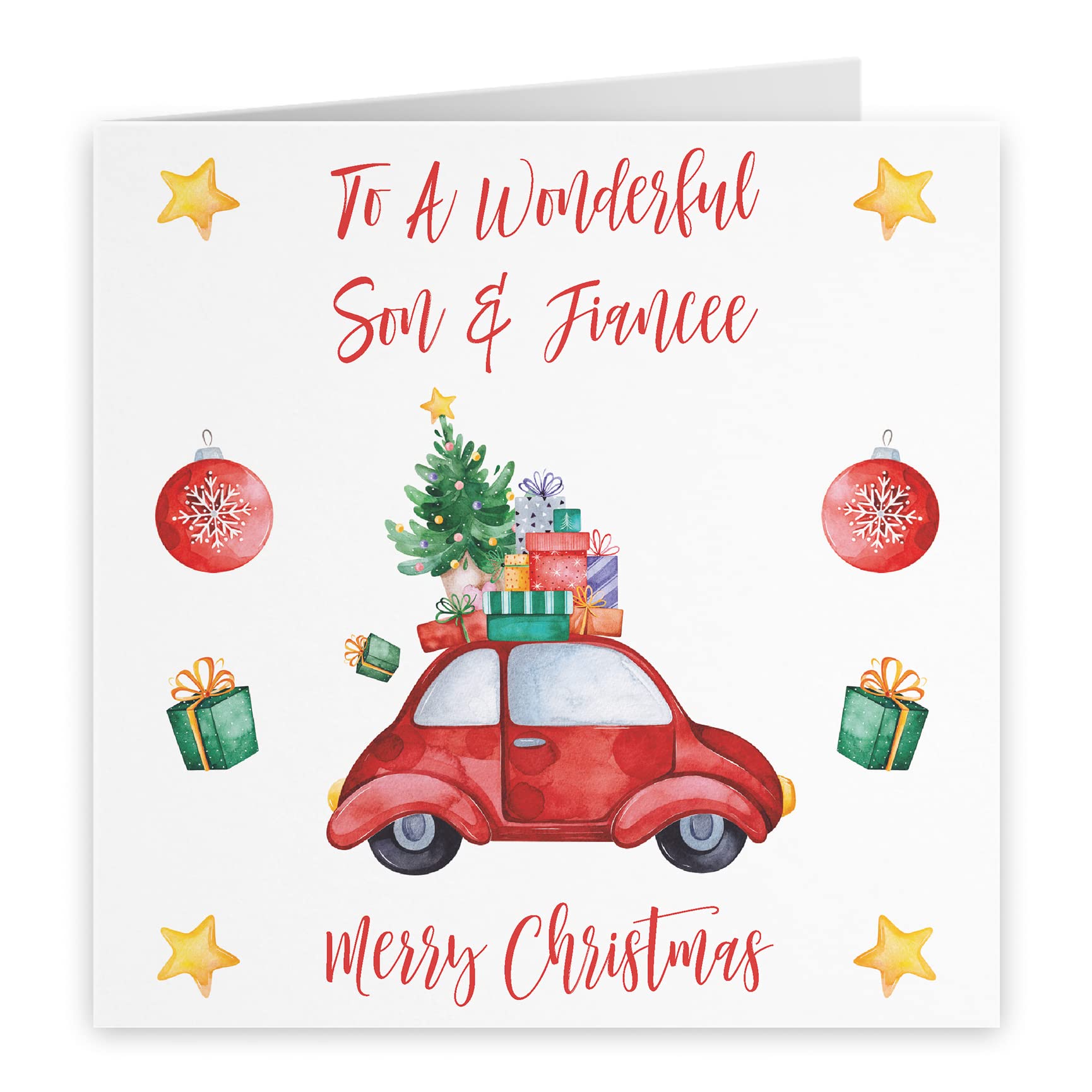 Hunts England - Son And Fiancee Christmas Card - To A Wonderful Son & Fiancee - Merry Christmas - Christmas Holiday Collection - Image 2