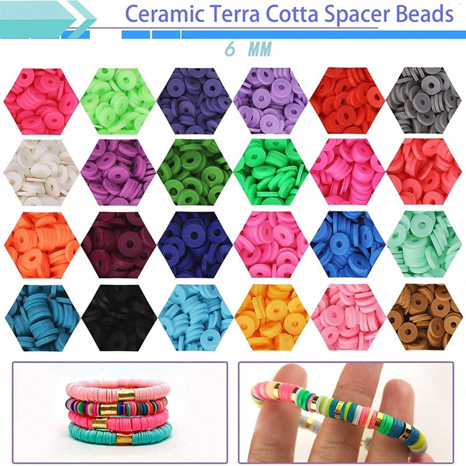 Amazon.co.jp: 平べったいクレイビーズ6色 DIY初心者からイージーまで