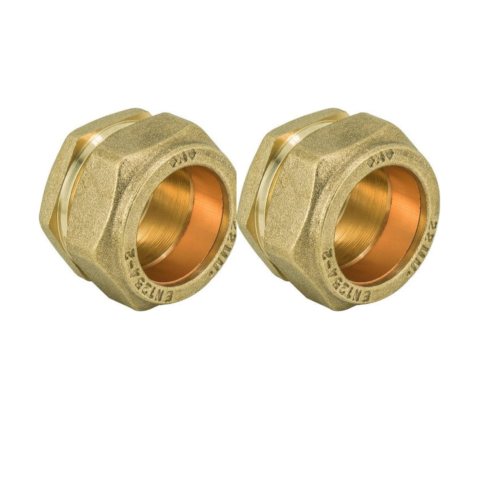 28mm Compression Stop End 2 Pack, Brass End Caps for Copper Pipe - Hulthor