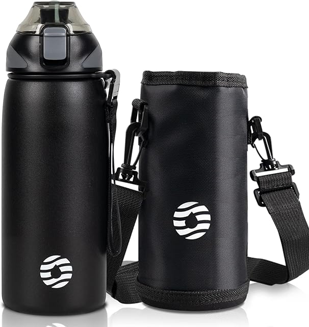 Fjbottle Stainless Steel Water Bottle 400ml/600ml/800ml/1000ml Sports Flask Vacuum Insulated Water Bottle Leak Proof BPA Free Metal Water Bottle Flip Top for Work, Travel, Cycling and Running