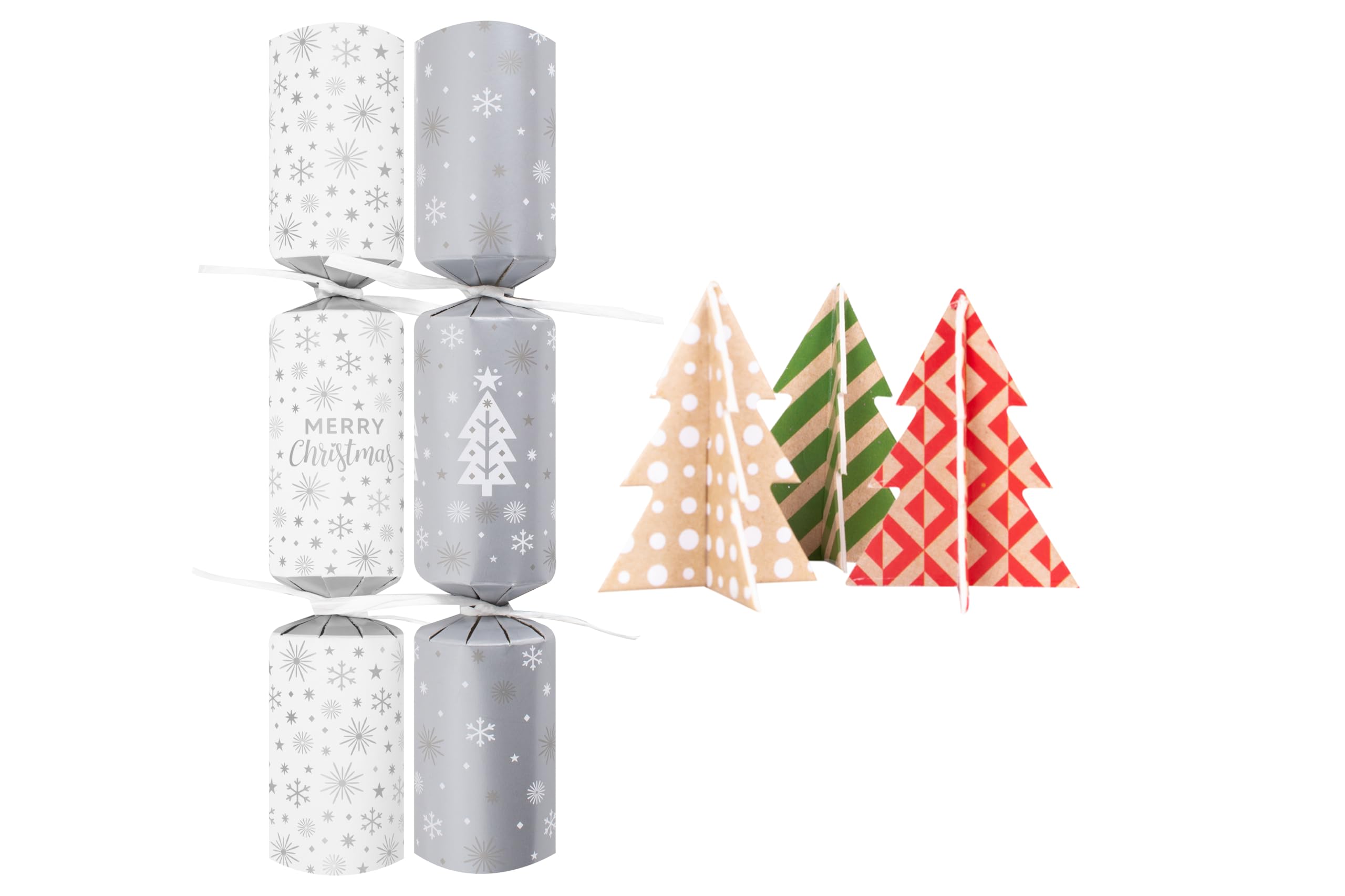 RSW 50 Eco Friendly Silver tree 10" Christmas Crackers Xmas Catering restaurant