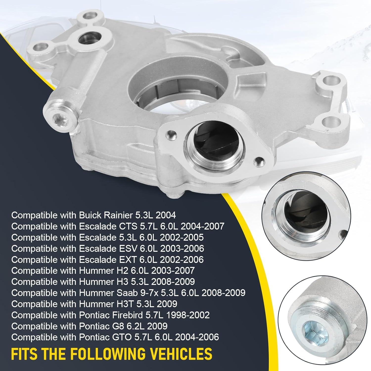 M295HV High Volume Oil Pump Replacement For Chevy Silverado Avalanche Express Suburban, GMC Sierra Yukon Envoy, Escalade 4.8L 5.3L 6.0L, Include Gaskets and Balancer Bolt
