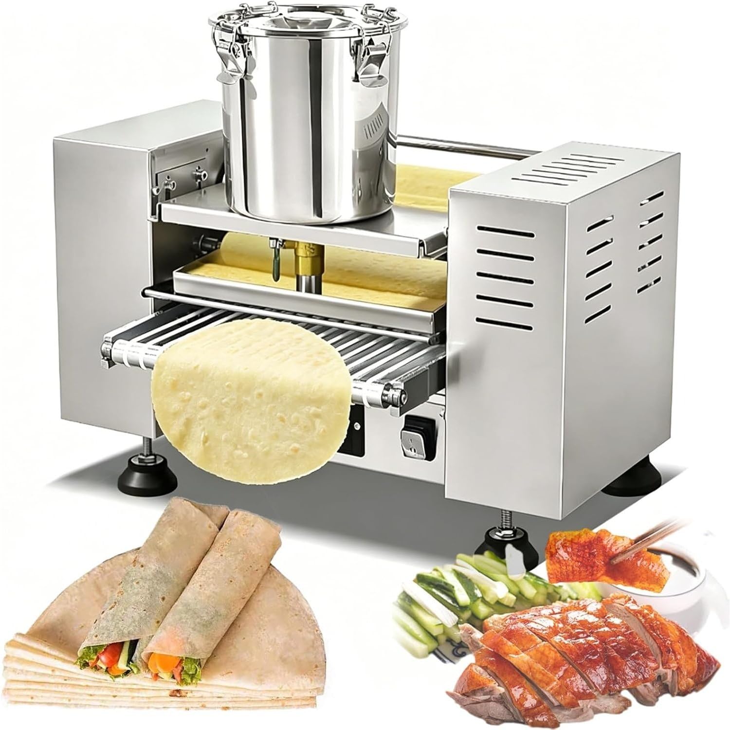 UofZc Large Size Mille Crepe Cake Maker, 12 Inch Electric Crepe Griddle, One-Touch Operation, Suitable for Home Kitchen & Small Bakery Dessert Making