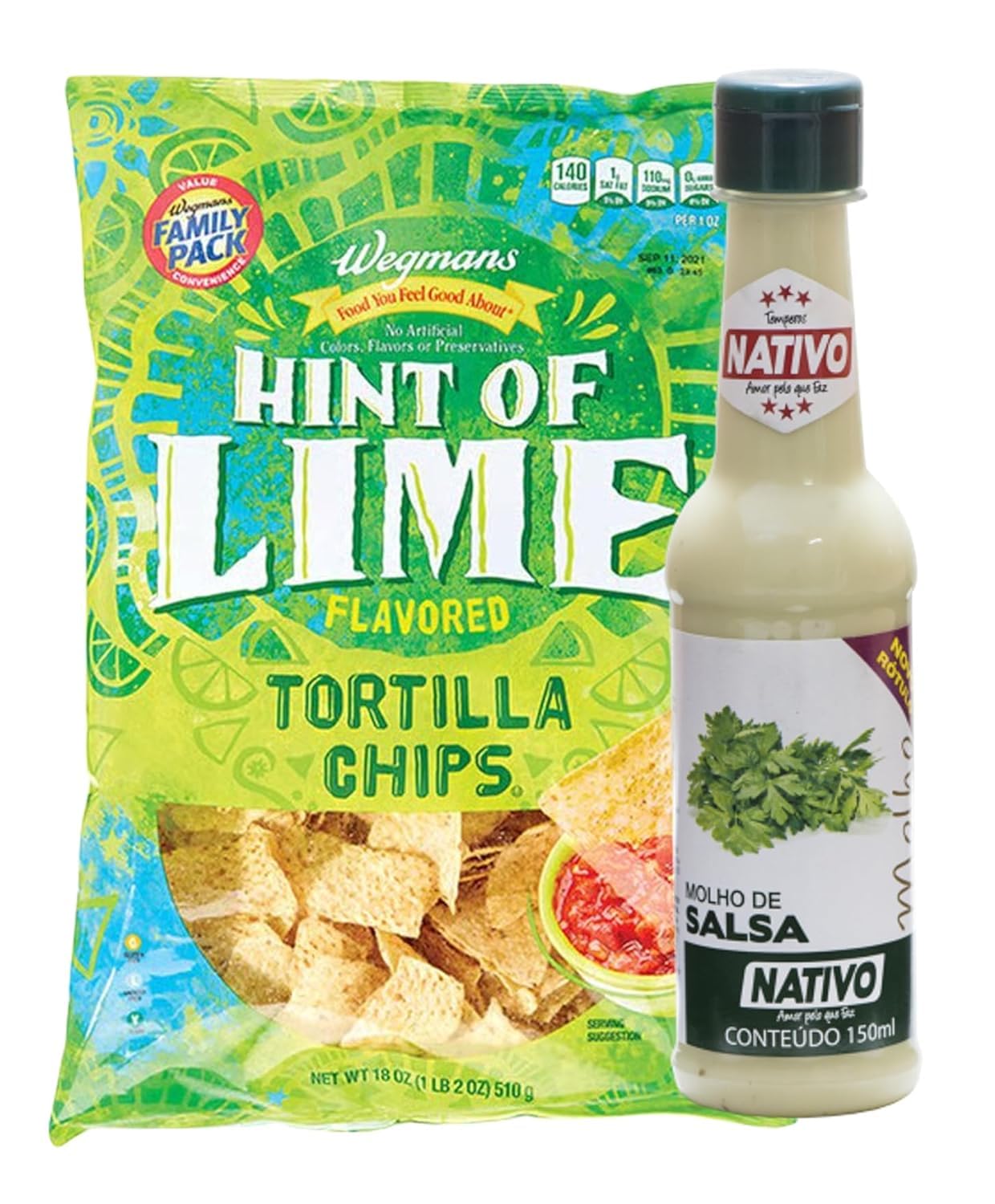 Wegmans Hint of Lime Flavored Tortilla Chips, FAMILY PACK