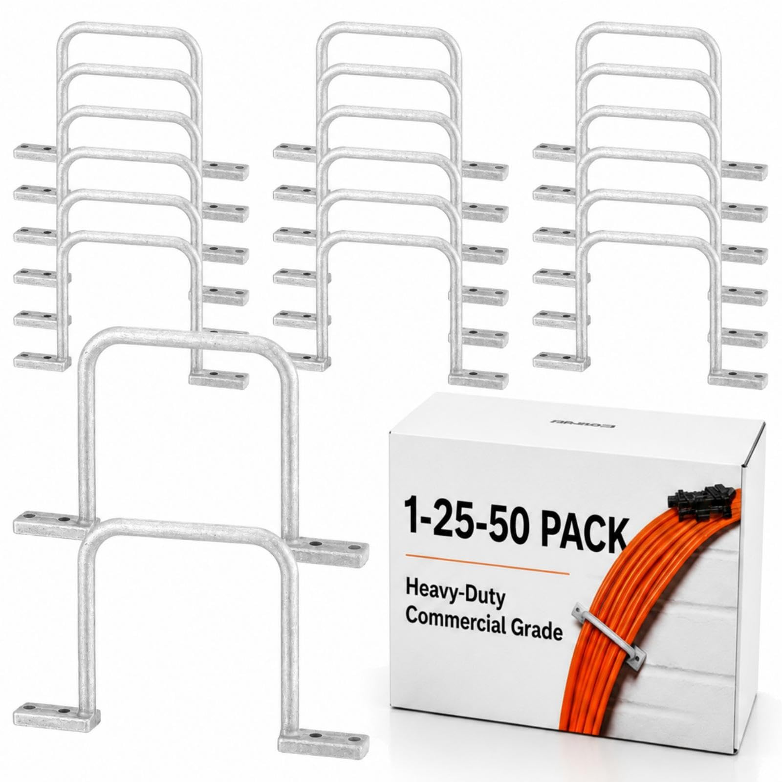 25 Pcs 2 Inch Cable Management D Ring Aluminum Distribution Ring, Sliver