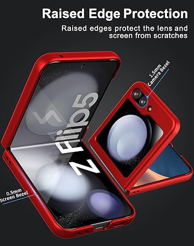 Miniatura 5 de Funda para Samsung Galaxy Z Flip 5 (2023) con protector de pantalla de cubierta, funda delgada para teléfono de PC dura para Galaxy Z Flip5 -