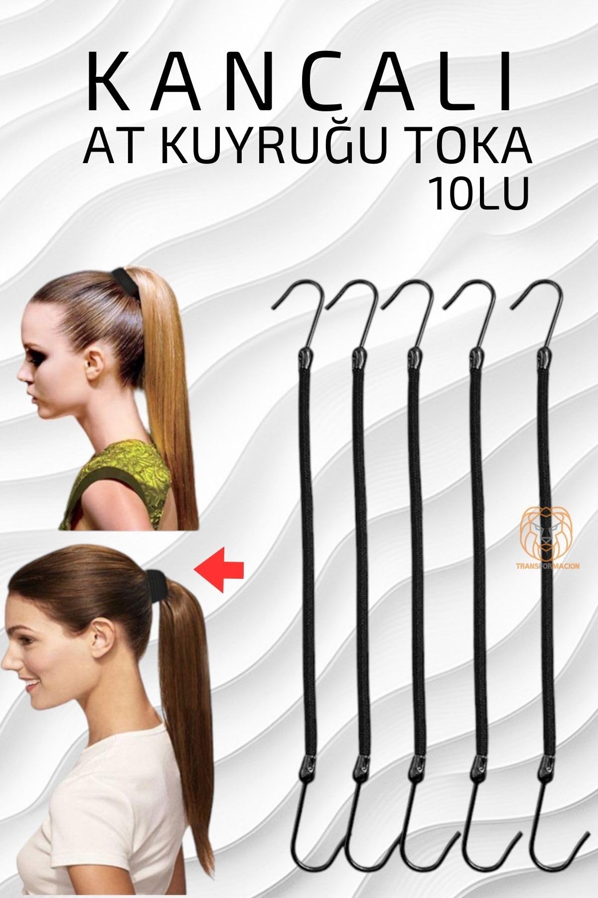 Transformacion At Kuyruğu Lastik Toka Kancalı Toka 10 Adet 717249 Siyah