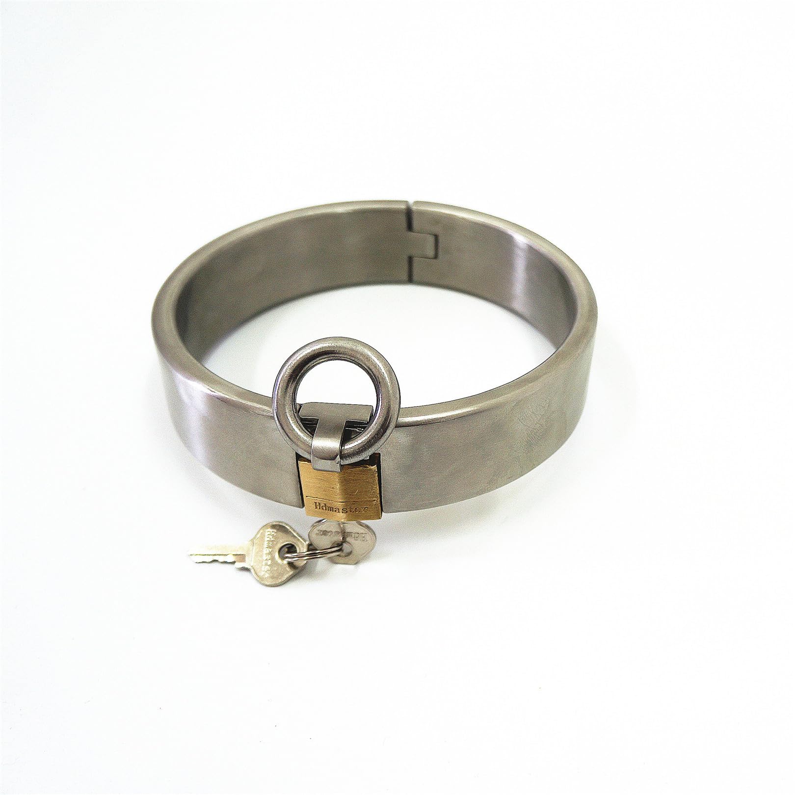 Collar con candado de acero inoxidable Bondage BDSM - Collar de collar BDSM Bondage de metal for sujeción del cuello sexual con herramienta de sujeción con junta tórica for parejas(13.5cm)
