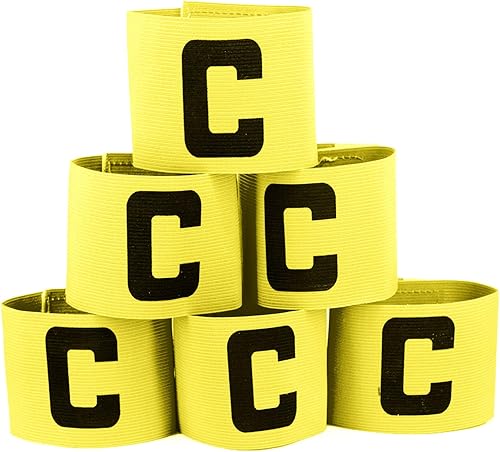 Miniatura 10 de Captain's Armband - Brazalete de fútbol y rugby para jóvenes y adultos, diseño anticaída, paquete de 6