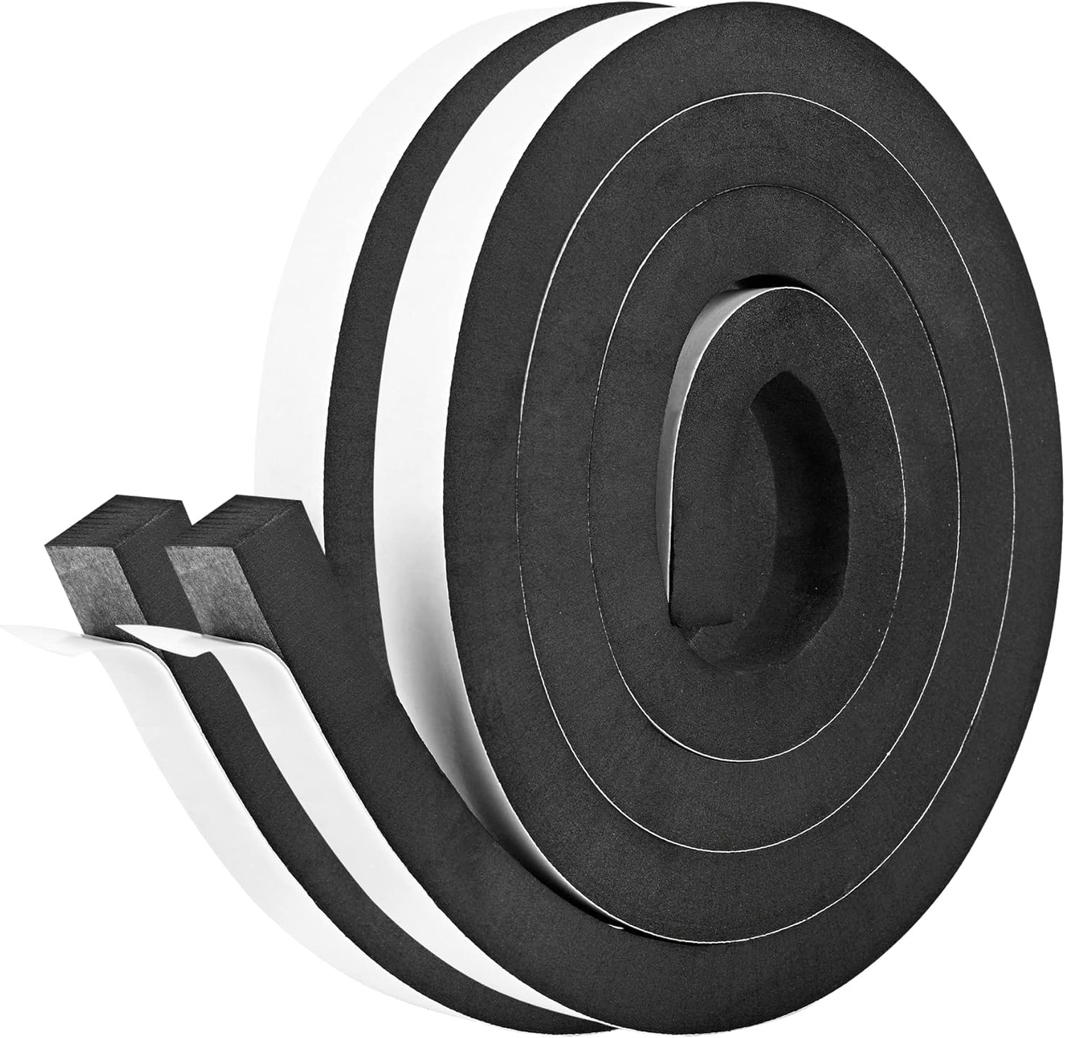 Kikerike Self Adhesive Foam Tape Weatherstrip 1/in x 3/4In x 13Ft High Density Foam Insulation Strips Seal Weather Stripping with Strong Adhesive for Door and Window Sound Isolation Soundproofing