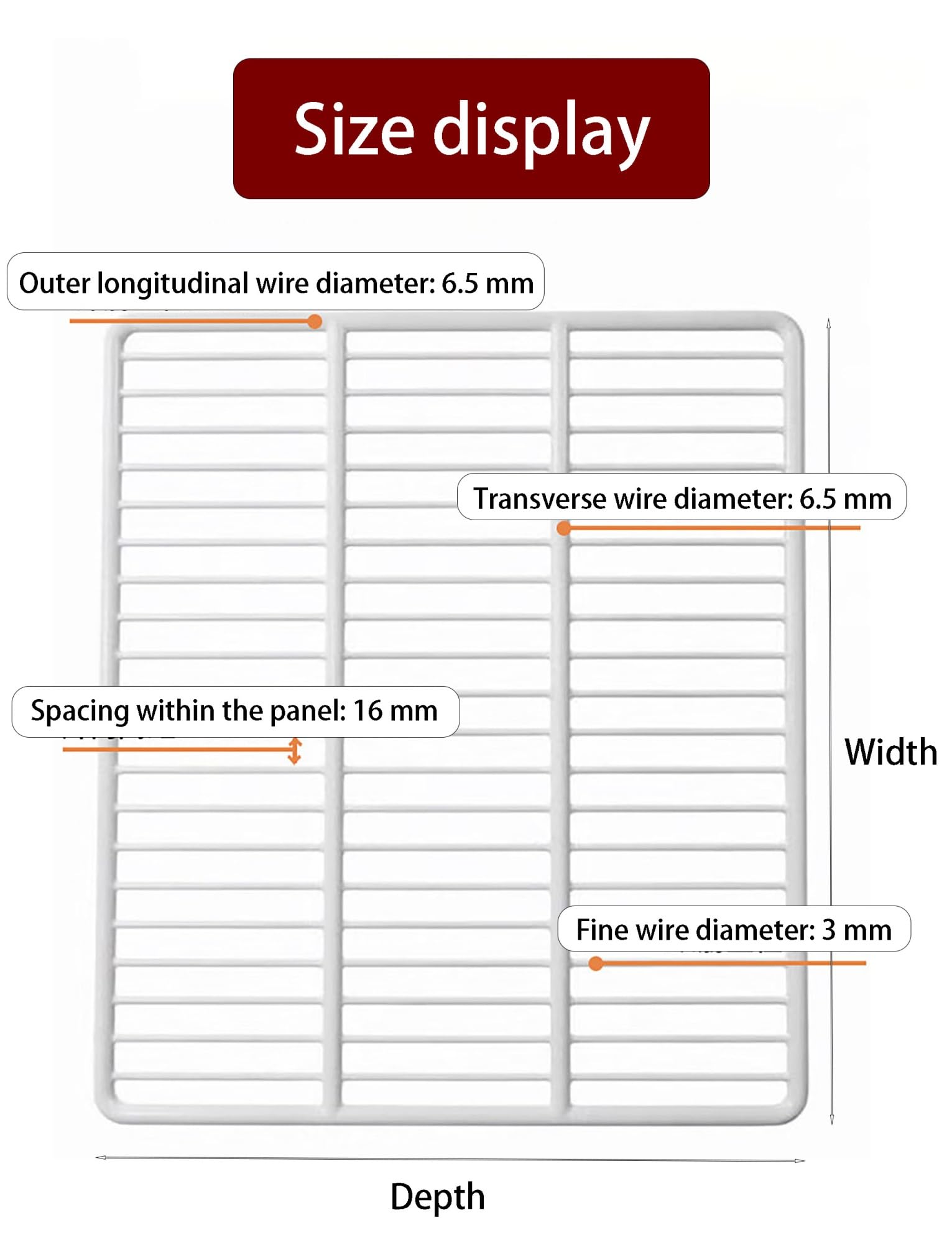 Generisch Gefrierrost, Kühlschrank Organizer, Regal für die Warenpräsentation(50x35cm)