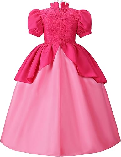 Miniatura 2 de Esvaiy Disfraz de princesa durazno para niñas, disfraces de Halloween, cosplay, vestidos para niños pequeños para bebé 2t 3t 4t 5t