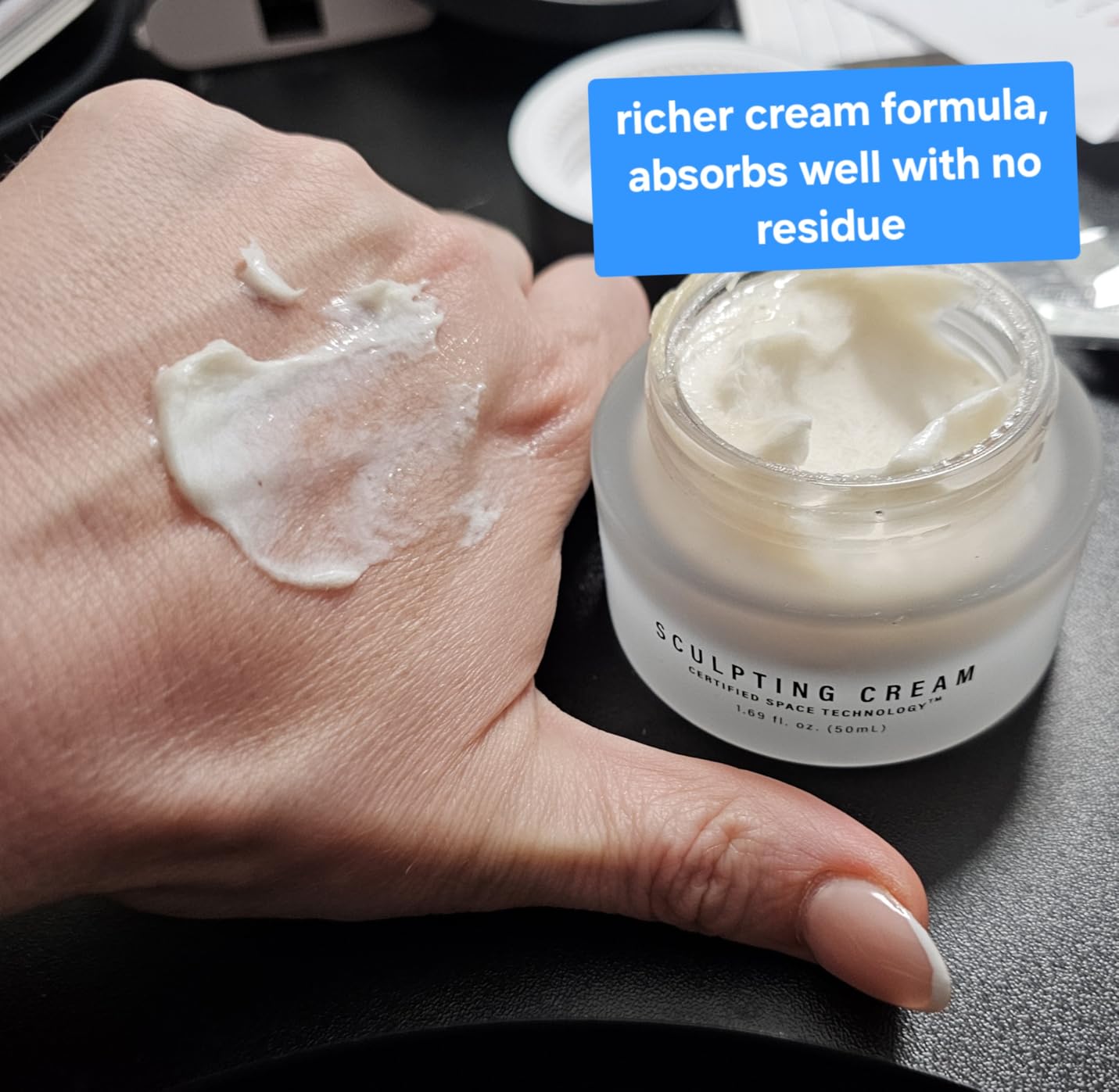 Delavie Sciences Aeonia Sculpting Cream – Certified Space Technology Skincare, Age-Defying Moisturizer with Bacillus Lysate & Resveratrol, Hydrates, Firms & Boosts Elasticity, Smooths Fine Lines, 1.69 Fl Oz