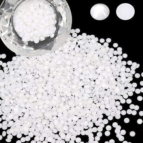 Bolsas al por mayor de 2000 piezas de diamantes de imitación de resina de 0.197 in, diamantes de imitación de resina de parte trasera plana redondos