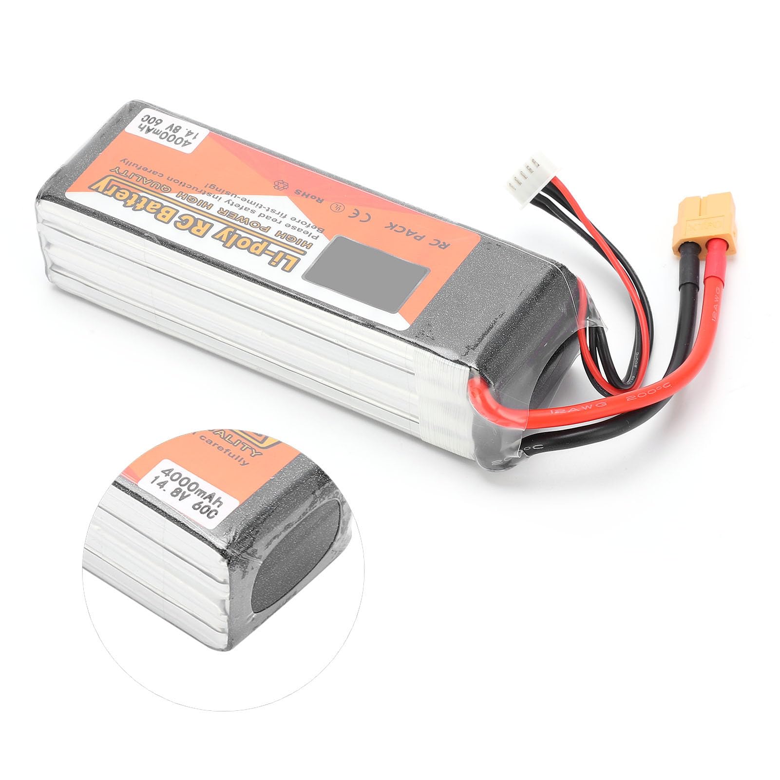 Batteria Lipo 14,8 V 4000 mAh 4S 60C per droni per barche RC Alimentatore a lunga durata