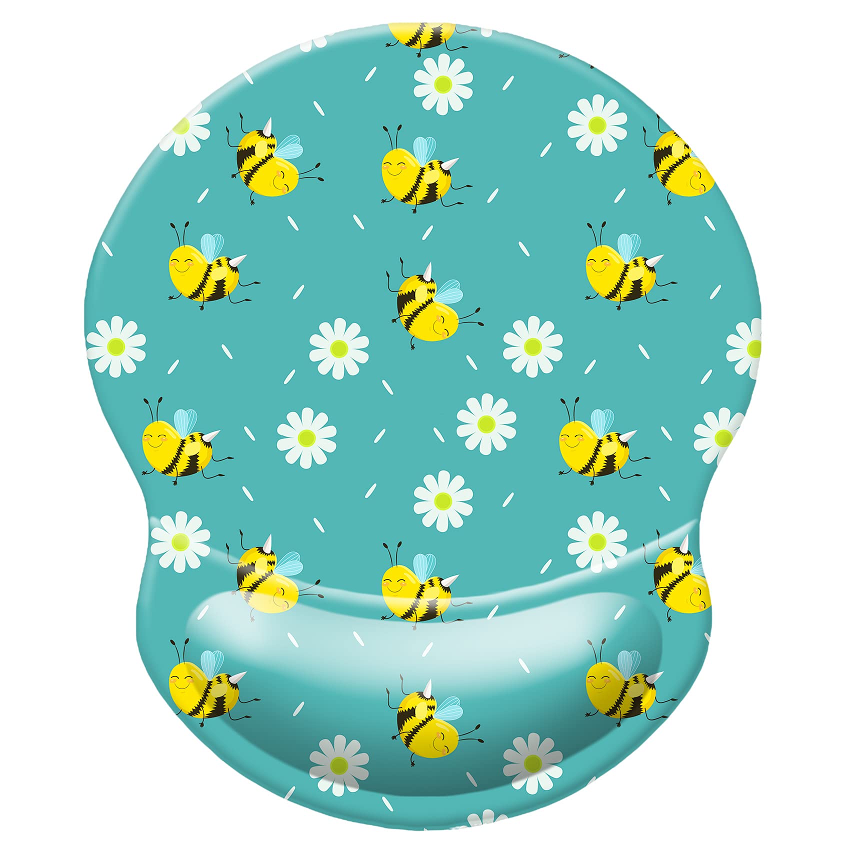 BOTRINUO Wrist Mouse Pad, Ergonomic Mouse Pad with Wrist Rest Support, Gaming Mouse Pad with Smooth Cloth, Wrist Rest Pad for Computer, Laptop, Home, Office (Cute Bee)