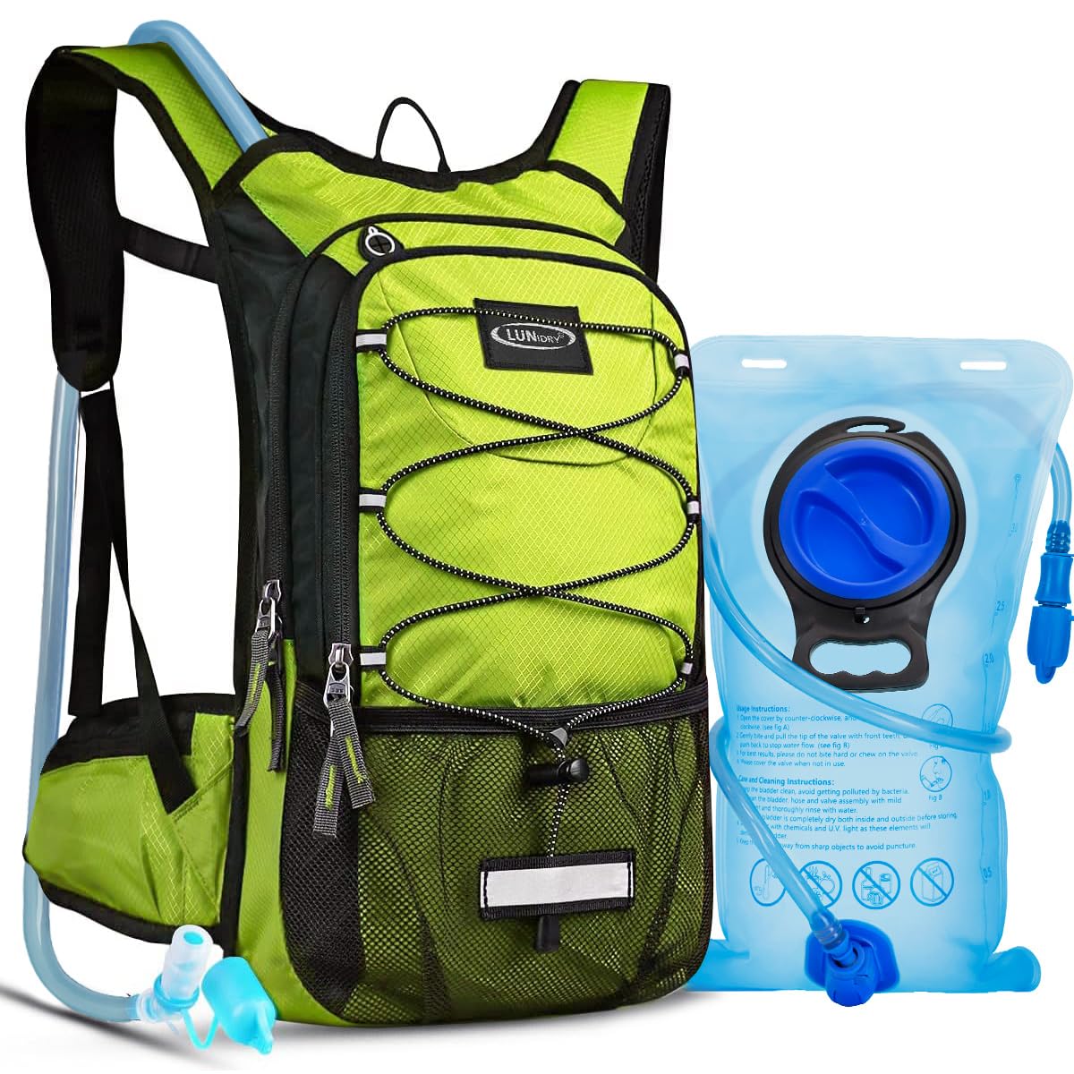 Lunidry Hydration Backpack with 3L Water Bladder, 15L Running Hydration Backpack for Men & Women, Lightweight Leakproof Water Rucksack Mountain Bike Hydration Bag Pack for Outdoor Cycling Hiking — image 1