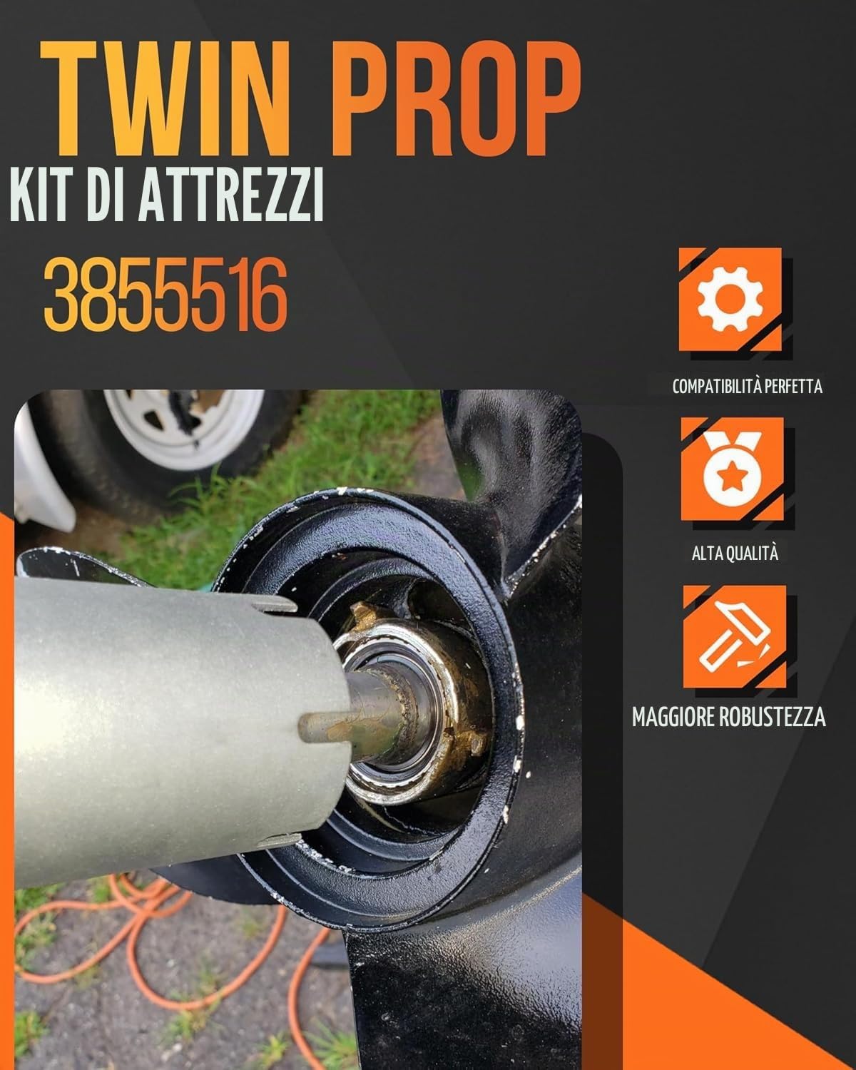 Kit di Attrezzi per Eliche Duo/Twin Prop 3855516 Chiave per Eliche per Volvo Penta D F Duoprop