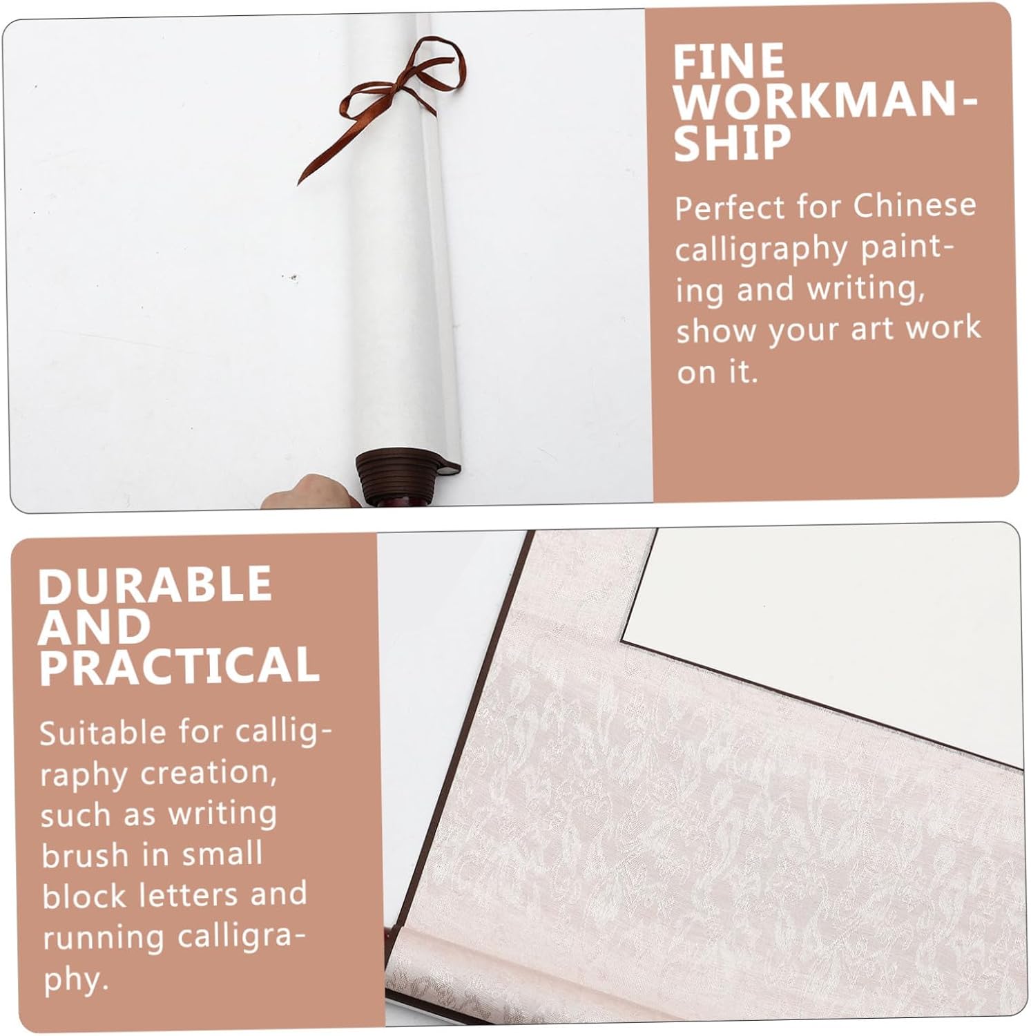 Gadpiparty 2Pcs Blank Calligraphy Painting Scrolls Household Chinese Writing Paper Slow Ink Absorption Portable for Beginners and Art Decoration
