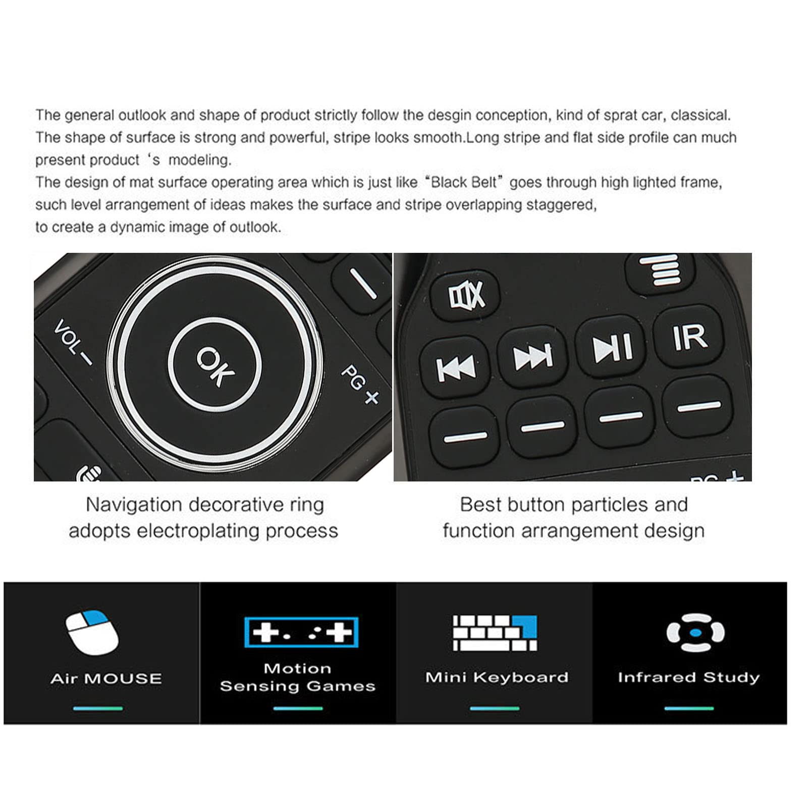 Kabellose Air Mouse Fernbedienung mit beleuchteter Tastatur | 2 4G Sprachfernbedienung Projektor TV Box PC Smart TV 6 Achsen Gyro Sensor 77 Tasten