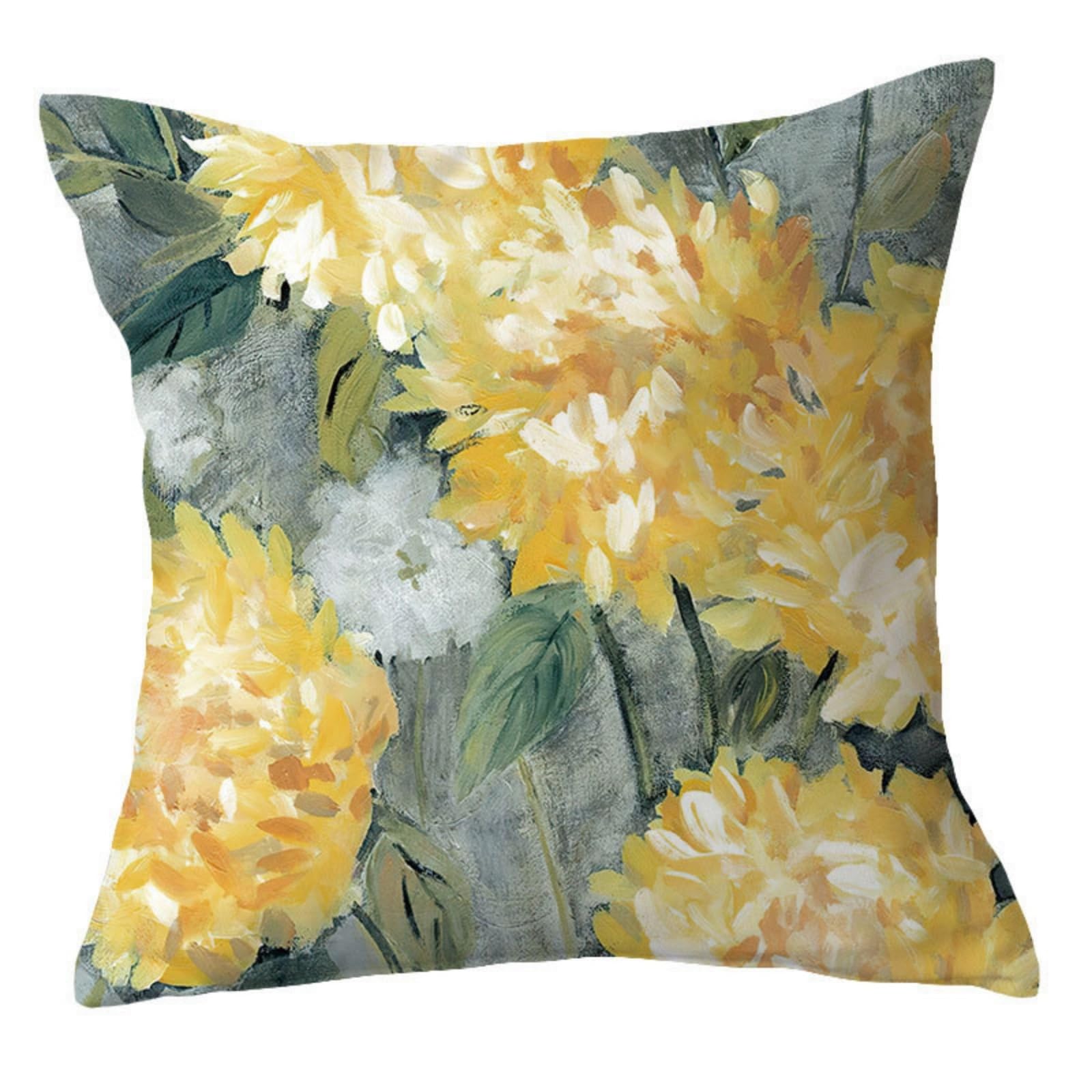 wxlmom Cushion Covers 40cm x 40cm Yellow Grey Pillowcase Invisible Zipper