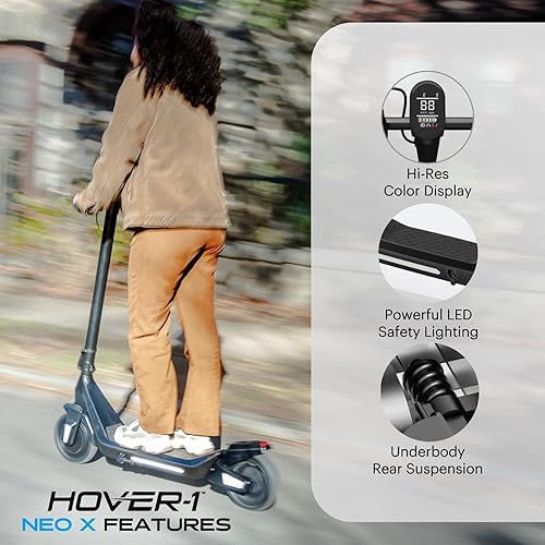 Miniatura 3 de Hover-1 Neo Family Foldable Electric Scooter with 300W250W200W Rated Brushless Motor, 161412 mph Max Speed, 8.5"6.5 Wheels, 107 Mile Range Commuting