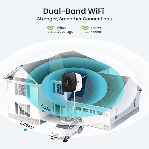 Miniatura 7 de Cámara de seguridad para ventana de 3MP 2K, cámaras WiFi para interiores de 2.4 GHz5 GHz con visión nocturna a color Colorvue AI, detección de