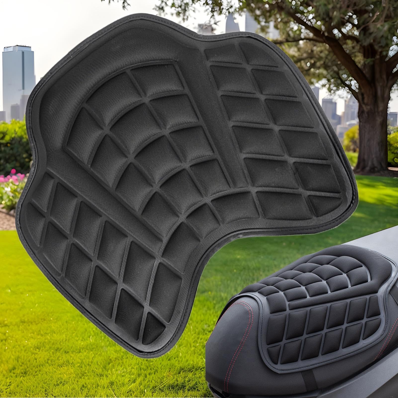 Coussin passager pour moto - Housse de siège antichoc en mousse haute densité, support ergonomique antidérapant ventilé, selle épaisse et respirante | Coussin passager en gel confort pour viag