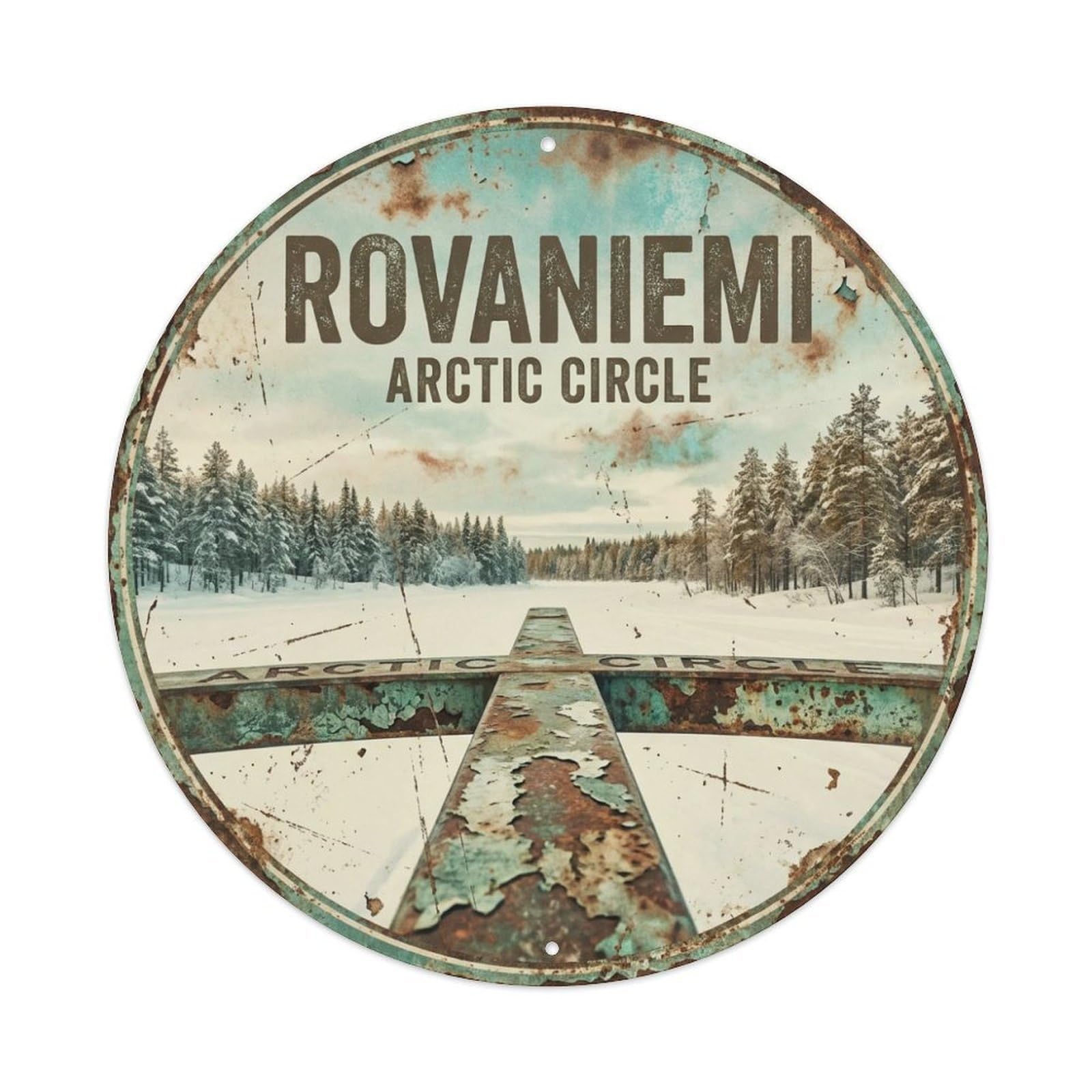 Metal Tin Sign Finland Retro Travel Rovaniemi