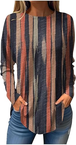 JJHAEVDY Christmas Women Oversized Sweatshirts Fall Fashion Print Shirts Pullover Round Neck Long Sleeve Clothes Tops