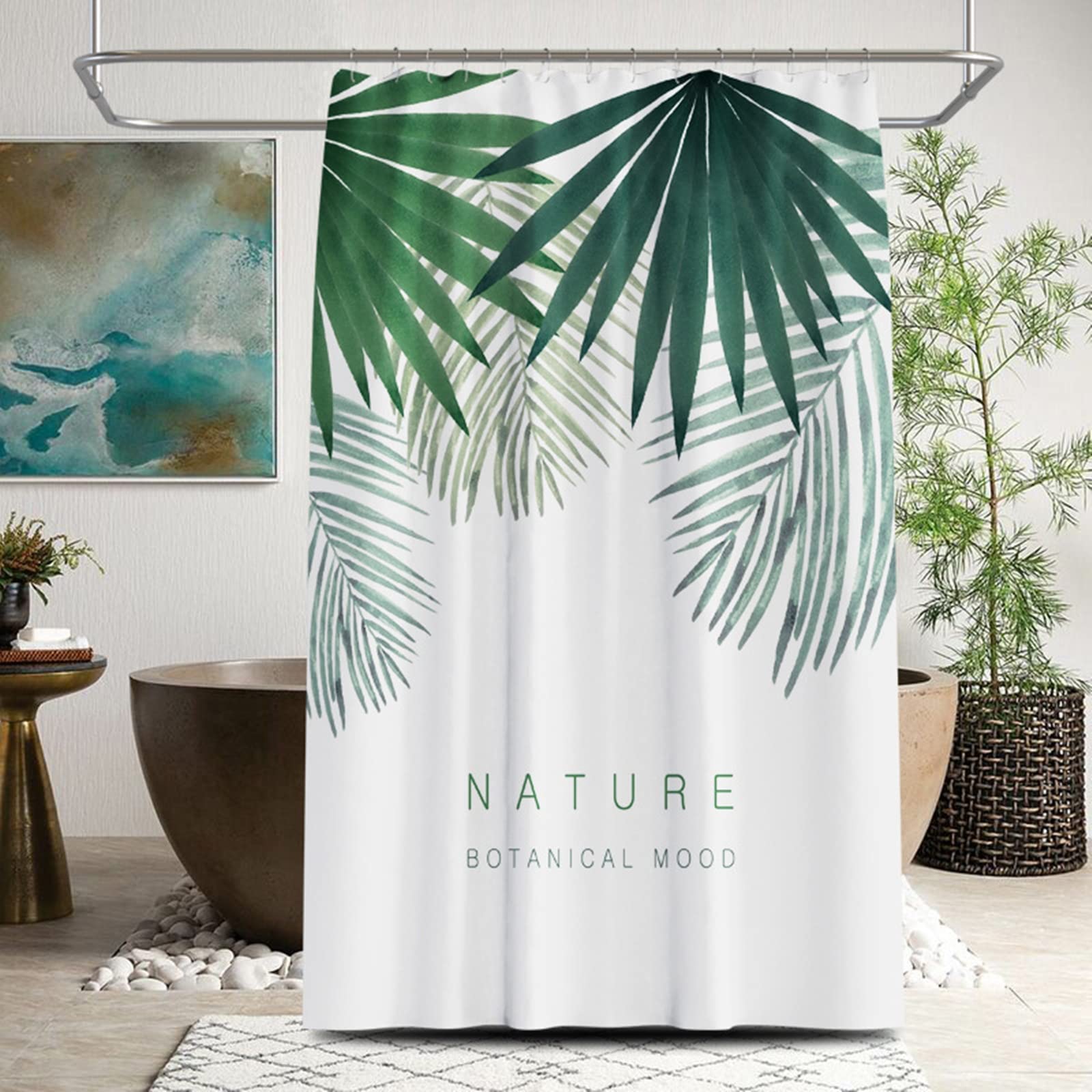 Rideau de douche les feuilles KnSam anti moisissure pour salle de bain