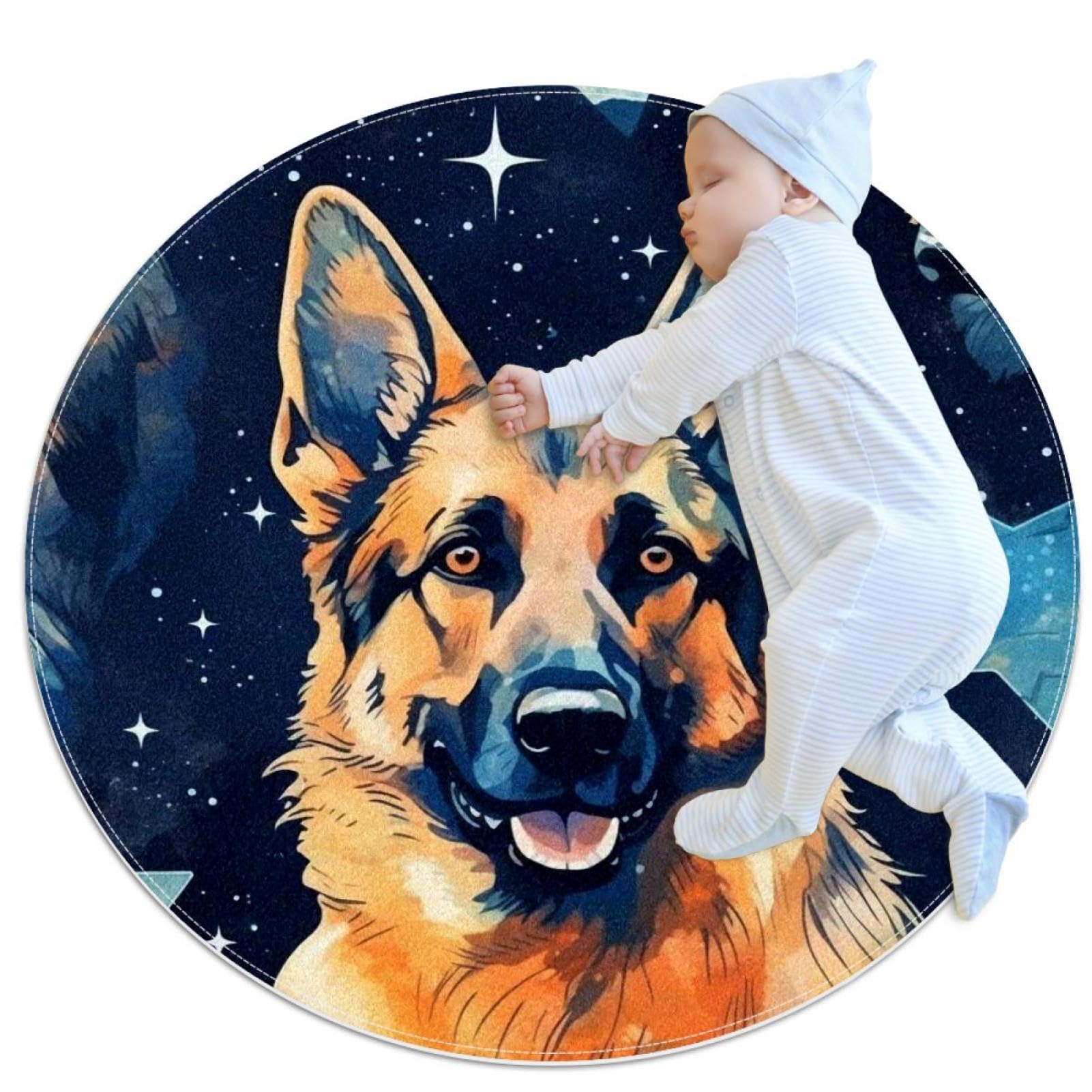 Tapis de salle de bain antidérapant rond 1m sécurisé et absorbant motif paon