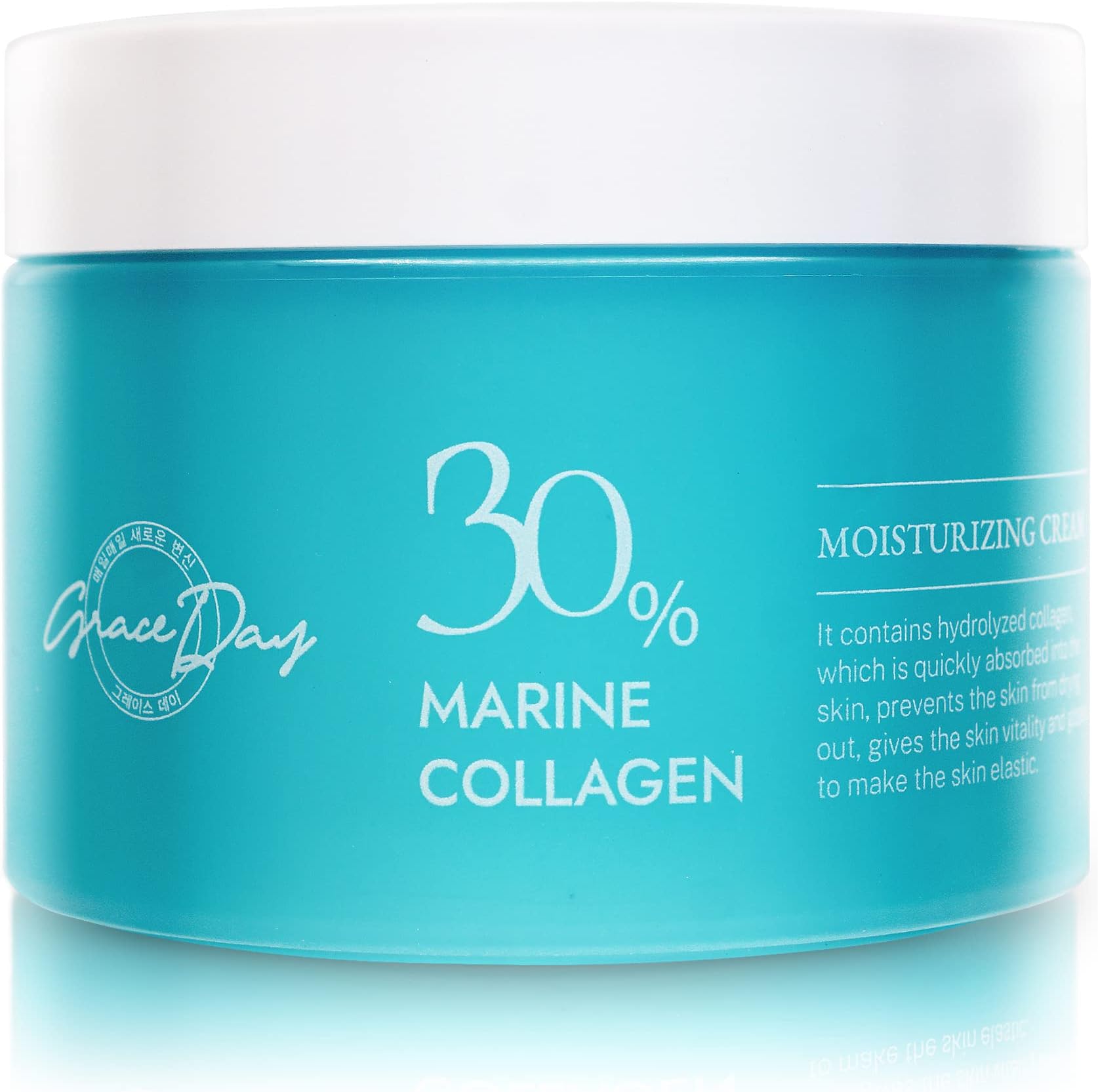 Grace Day Marine Collagen Moisturizing Face Cream, Day and Night Cream with Collagen, Peptides and Hyaluronic Acid, Anti-Wrinkle Cream with Antioxidants And Natural Ingredients, 3.4 oz - Made in Korea