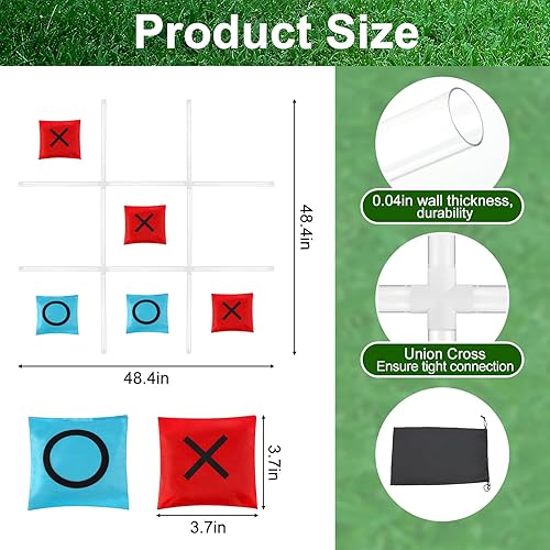 Miniatura 2 de Juegos ligeros para exteriores, tablero gigante de Tic Tac Toe, juego grande que brilla en la oscuridad, juegos de suelo para adultos, familia y