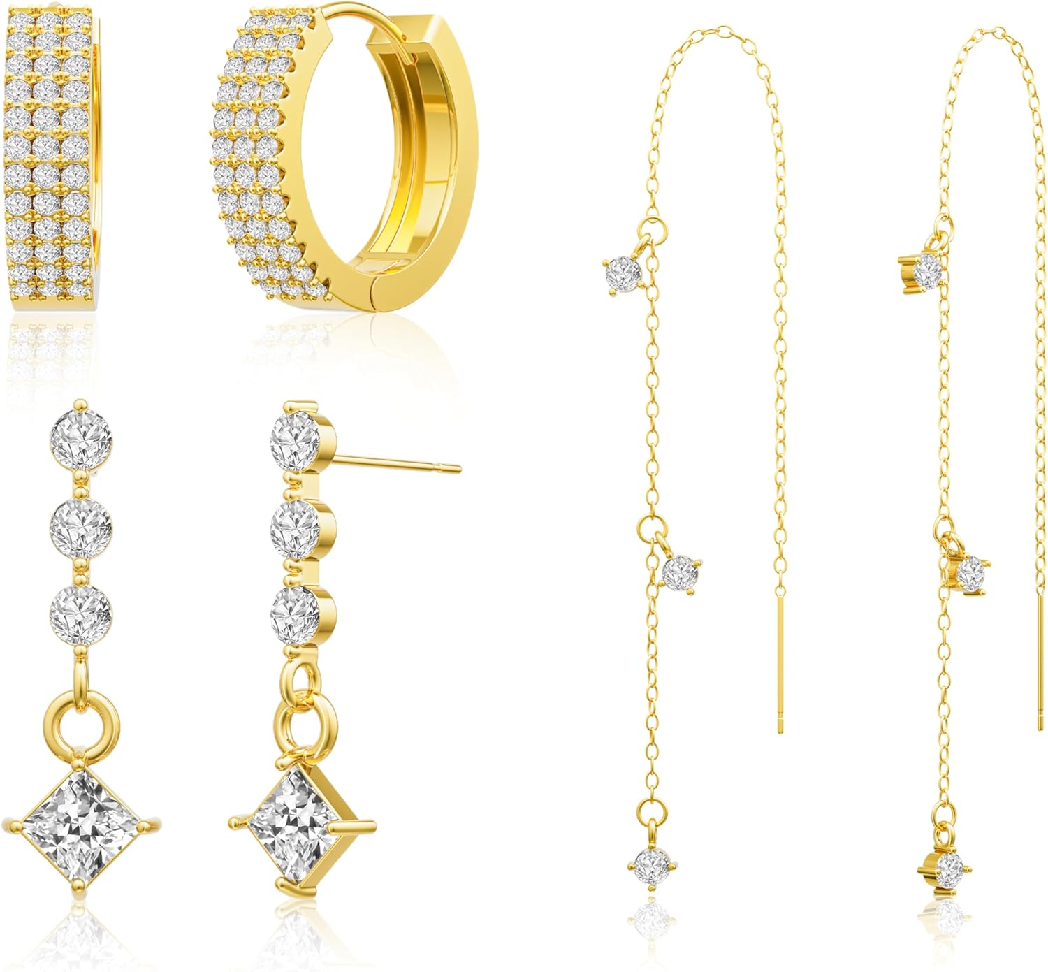 CHESKY Dangle Earrings for Women Trendy, Dainty 14K Gold Plated Chain Earrings for Womens Simple Threader Earrings Non Tarnish Hypoallergenic Long Drop Earrings Jewelry Set for Women Gifts - Image 9