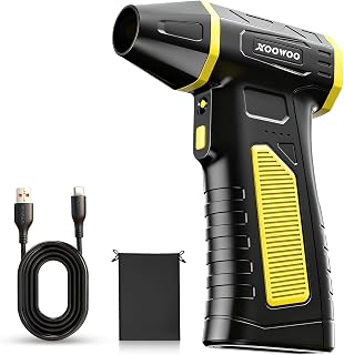XOOWOO 2026 Cordless Electric Air Duster: 310g Pressure, 5-Speed 360K RPM Mini Blower for Keyboard, PC, Car & Outdoor Cleaning
