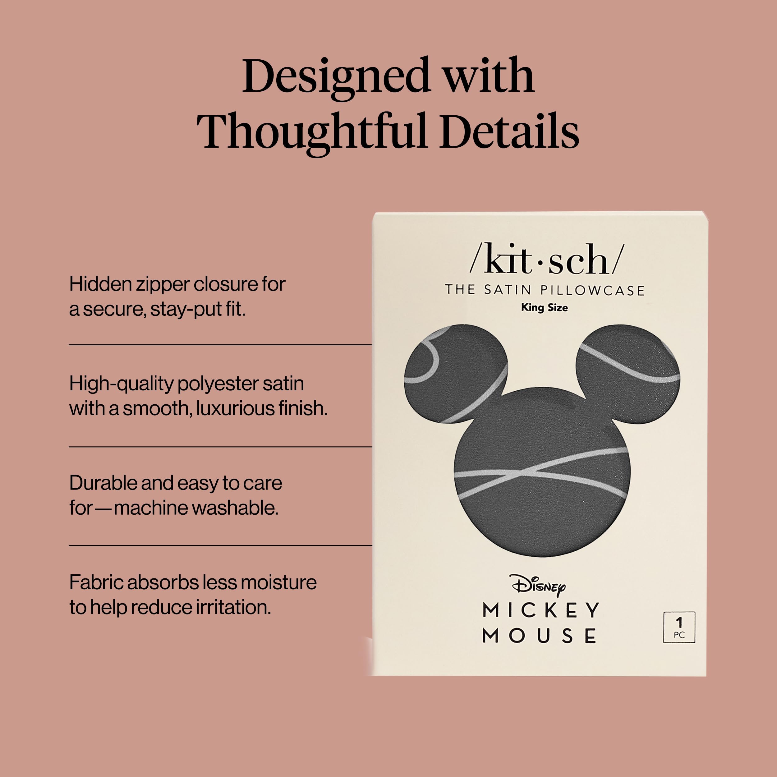 Amazon｜Kitsch & Disney ミニーマウス – ファスナー付き幼児用枕