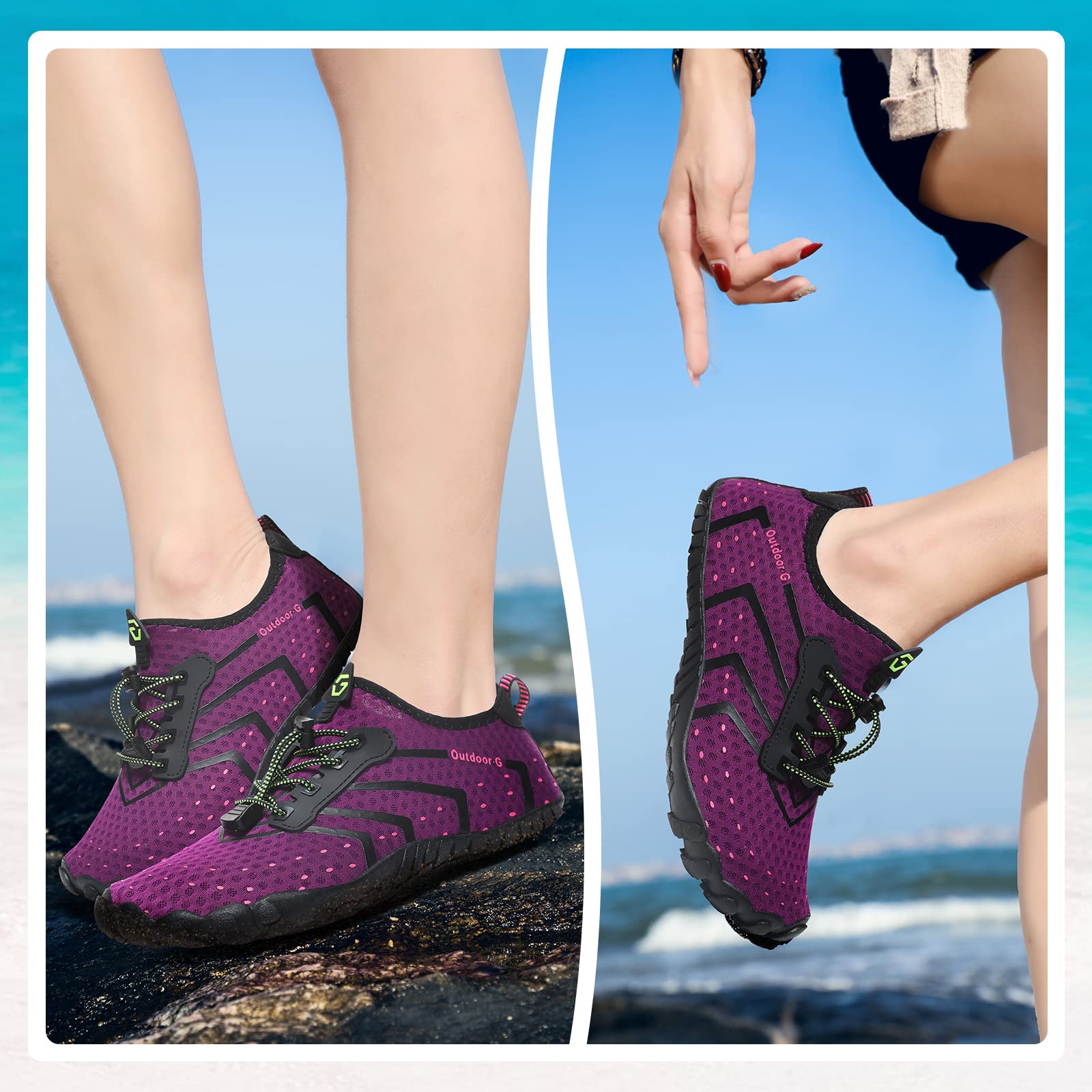 Hanani Zapatos de Agua para Hombre y Mujer Zapatos de Playa Zapatos de natación de Secado rápido Zapatos de Surf Descalzos Deportes Acuáticos para Mar Río Aqua Calzado de Natación Unisex