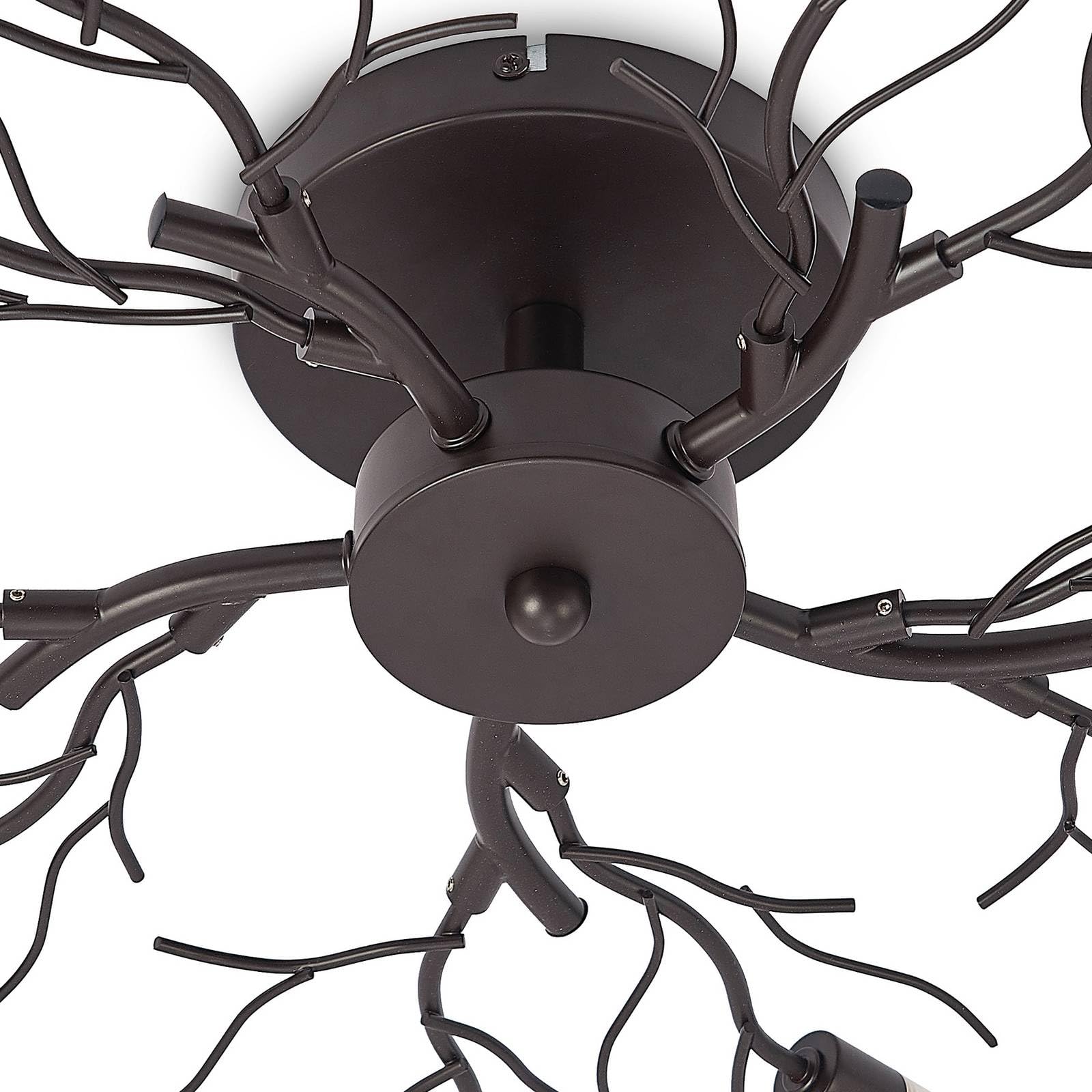 Lindby Ceiling Light Bigna dimmable (Modern) in Brown Made of Metal for e.g. Living Room & Dining (10 Light Sources, G9) from Ceiling lamp