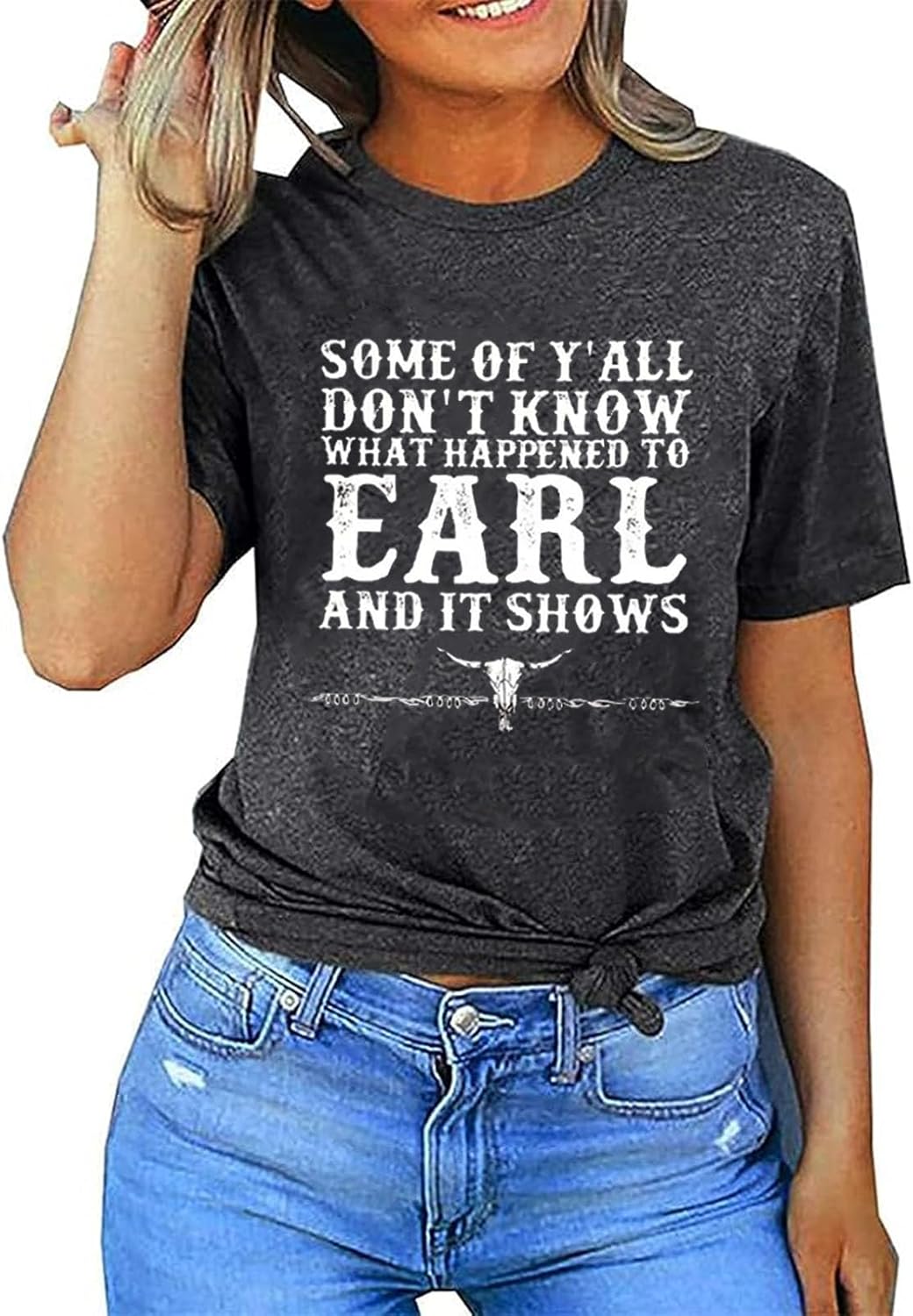 Rock Band T-Shirt Women Country Music Shirt Tops Vintage Graphic Retro Steer Western Rodeo Tees - Image 5