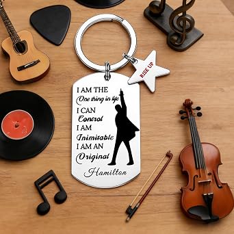 Hamilton Keychain - Hamilton Merch & Broadway Gifts for Musical Fans, Themed Keyring with Inspirational Quote, Collectible Fan Gift for All Ages