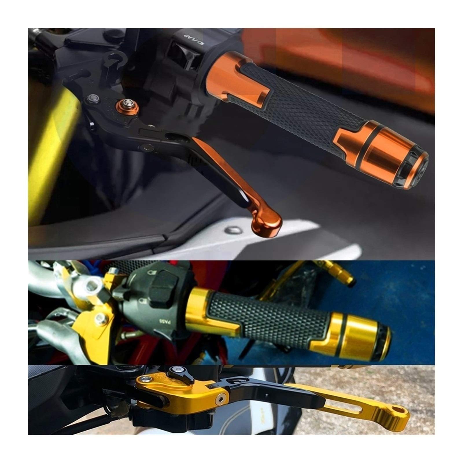 Leviers d'embrayage pour K&awasaki Z750S Z-750S 2006 2007 2008 Moto Z750 S CNC poignée de Levier d'embrayage de Frein Pliable réglable Moto Frein Embrayage (Color : F)