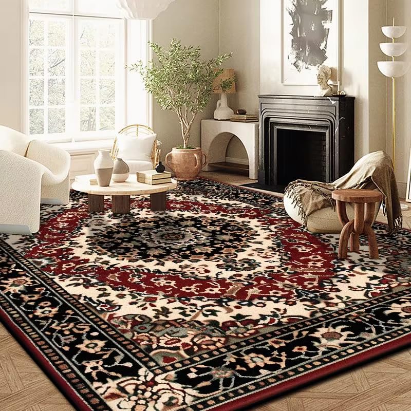 Tapis de canapé lavable en machine rouge pour un salon chaleureux - 2