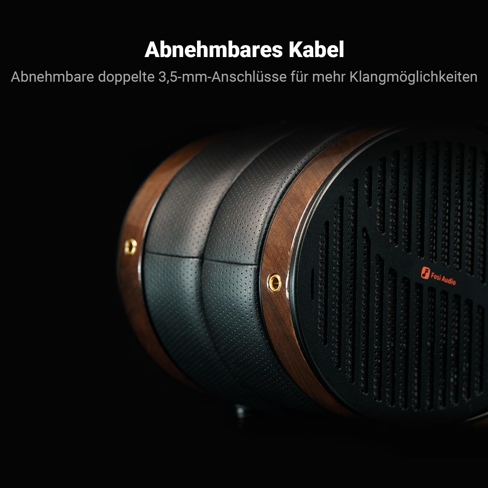 Fosi Audio i5 Open-Back Planar Magnetic Over-Ear Kopfhörer mit 97mm Ultra-Großmembran, CNC Metall & Walnussholz, Audiophiler kabelgebundener Studiokopfhörer für Multi-Source Geräte